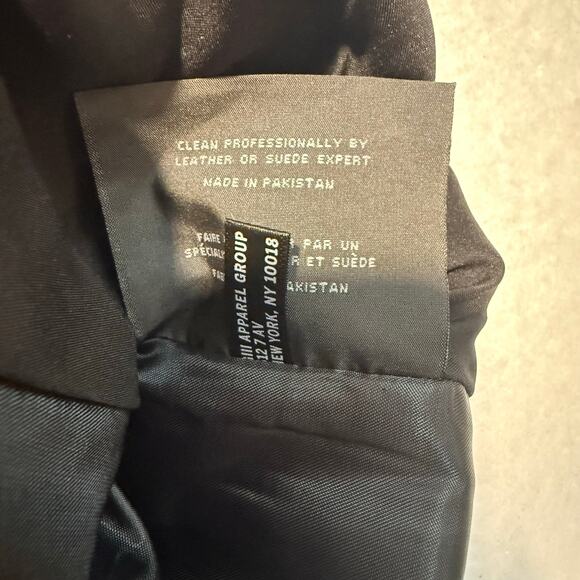 Andrew Marc Felix Leather Moto Jacket Women’s XL Black Asymmetrical Zip - Picture 10 of 11